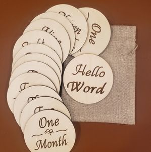 Baby Monthly Milestone Markers/Engraved Wood Monthly Markers/Baby Photo Props